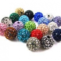 Shamballa korálky jednofarebné 10 mm