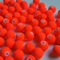 Neónové korálky 8 mm - oranžové