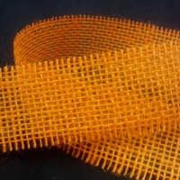 Jutovinová stuha 40 mm - oranžová