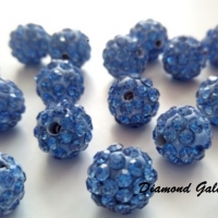 Shamballa korálky 10 mm - Modré