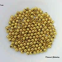 Korálky 4 mm - zlaté - balenie cca 170 kusov