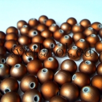 Metalické korálky 10 mm - zlatohnedé