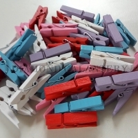 Ozdobné drevené štipčeky 3,5 x 0,7 cm