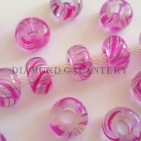 Korálka plastová 14 mm - priehľadná ružovo-číra
