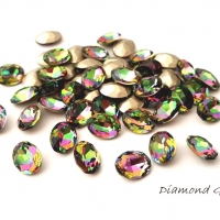 Ozdobný ovál - 6 x 8 mm - Dúhový