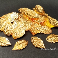 Prívesok lístok - 18 x 11 mm - zlatý