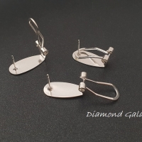 Základ na náušnice - 20 x 10 mm - strieborný