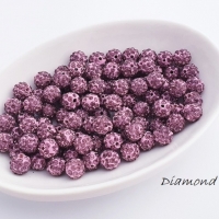 Shamballa korálky 10 mm - Fialkové