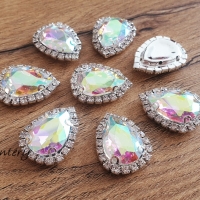 Luxusná našívacia aplikácia - 13 x 18 mm - Crystal AB