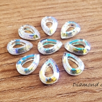 Ozdobné kamienky 7 x 10 mm - sklenené - Crystal AB