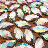 Ozdobné kamienky 7 x 15 mm - lomené - Crystal AB