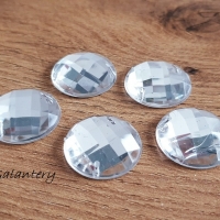 Ozdobné kamienky našívacie 23 mm - Crystal - 5 kusov