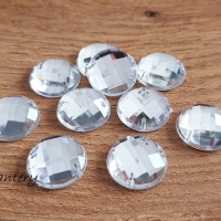 Ozdobné kamienky našívacie 17 mm - Crystal - 10 kusov