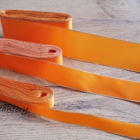 Taftová stuha s lurexom - 25 mm - Oranžová
