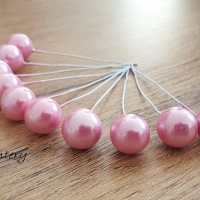 Ozdobný bobuľový zápich - perleťový ružový