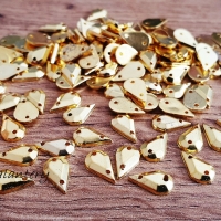 Ozdobné kamienky našívacie 6 x 10 mm - Zlaté