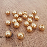 Perličky sklenené 10 mm - zlaté