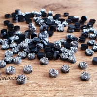 Ozdobné kamienky 6 mm - Drsné - Strieborné