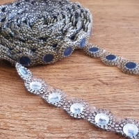 Hot fix nažehľovacia lemovka - 17 mm - Crystal - cena za 10 centimetrov