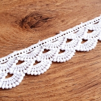 Krajka ozdobná - 33 mm - Biela - 1,80 metra