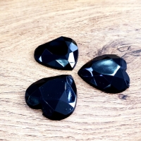 Ozdobné kamienky - Srdiečka - 30 mm - Čierne