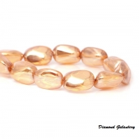 Sklenené korálky 15 x 11 mm - Champagne