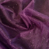 Tyl hrubší s trblietkami tmavofialový