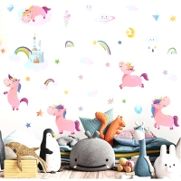 Nálepka na stenu - Crazy Unicorn
