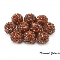 Shamballa korálky 10 mm - Hnedé