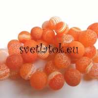 Achátové korálky 10 mm praskané - oranžové