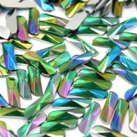 Ozdobné kamienky 6 x 20 mm - AB Zelená