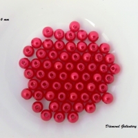 Korálky 6 mm - červené - balenie cca 60 kusov