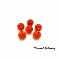 Shamballa korálky 10 mm - Pomaranč