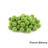 Shamballa korálky 10 mm - Jabĺčkovo zelené