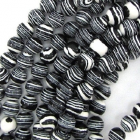 Korálky čiernobiele 8 mm