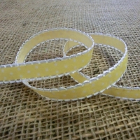 Stuha ozdobná 12 mm - žltá s lemom