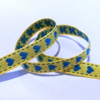 Ozdobná stuha 10 mm - žltomodré