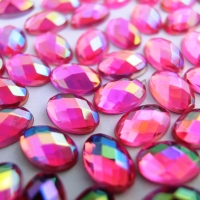 Ozdobné kamienky 4 x 6 mm - AB Fuchsia