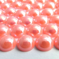 Ozdobné kamienky 10 mm pologuľa - svetlejšie ružové s AB efektom