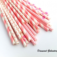 Ozdobné slamky - Sweet Pink - náhodný mix 6 kusov