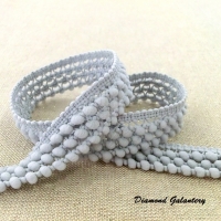 Ozdobná pompom lemovka - 20 mm šedá