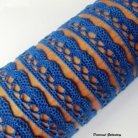 Bavlnená krajka - kráľovská modrá - 13 mm