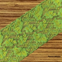 Krajka elastická 130 mm - zelenožltá