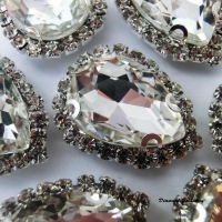Našívacia sklenená aplikácia - Crystal 13 x 18 mm