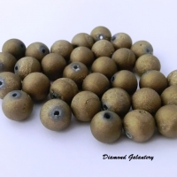 Korálka Achát pokovavaný 10 mm - Zlatý