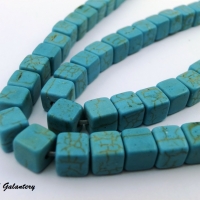 Korálky Tyrkenit kocka 6 x 6 mm