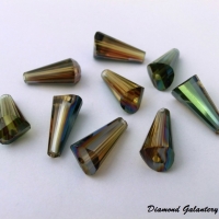 Korálka obrusovaná 16 x 8 mm - AB zelená