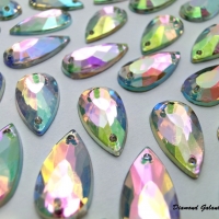 Ozdobné kamienky našívacie 6 x 10 - AB Crystal