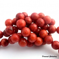 Oranžovočervený koral 6 mm