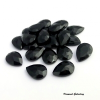 Ozdobné kamienky 13 x 18 mm - Sklenenné - Čierne